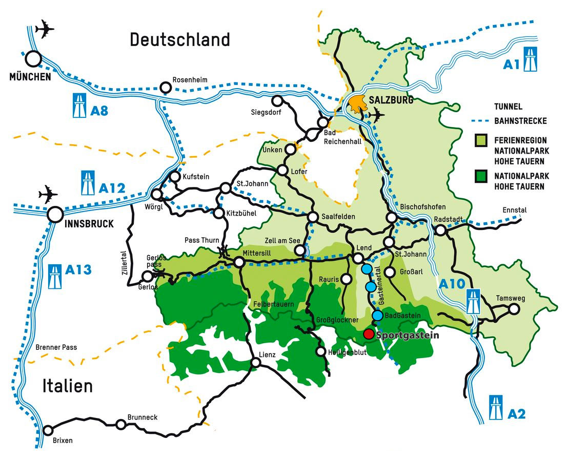 Lageplan Gasteiner Alpenstrasse